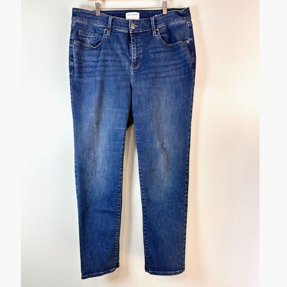 Lane Bryant High Rise Curvy Fit Straight Jeans Womens 18L Dark Wash
